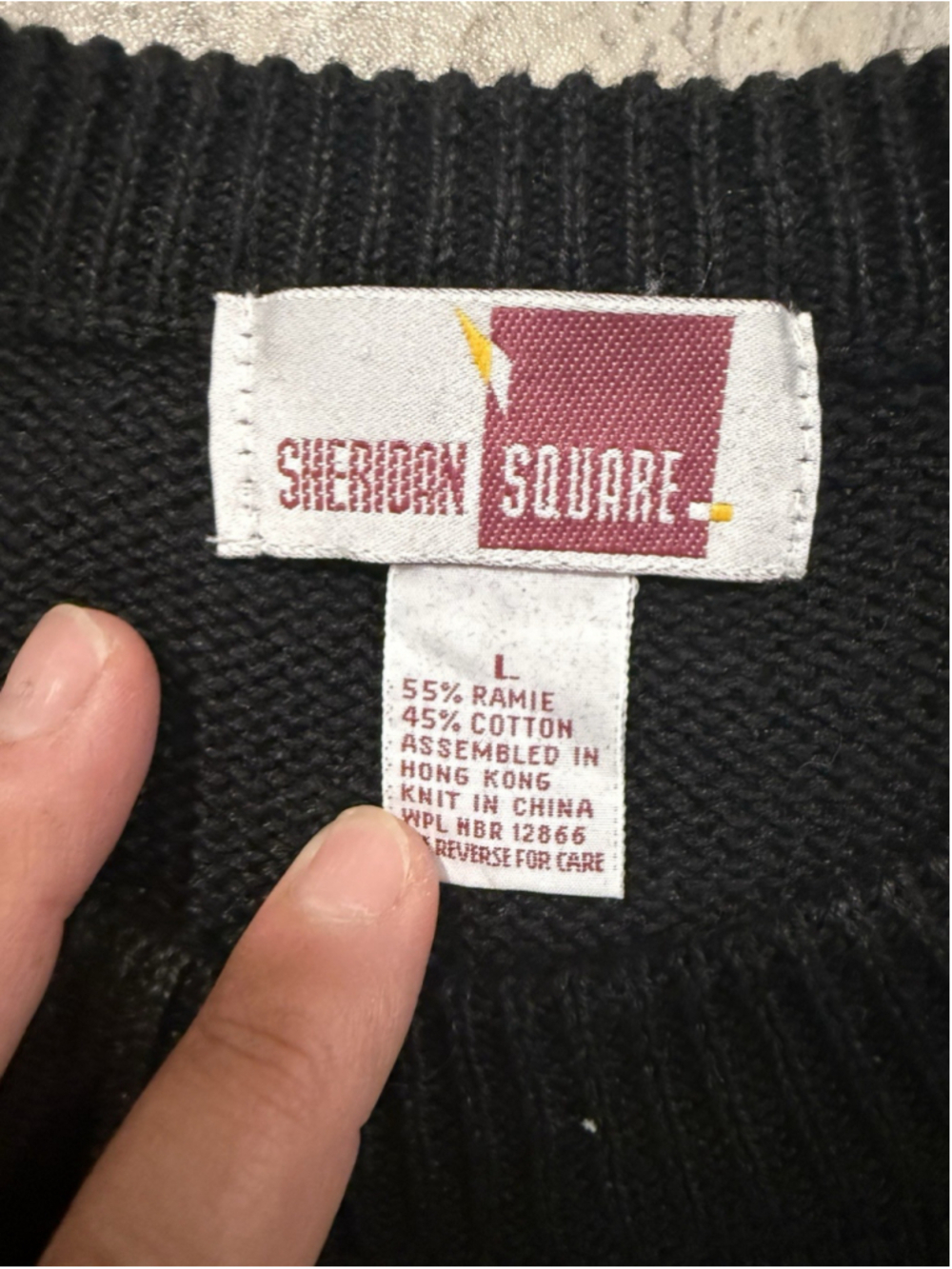 VTG 90s Sheridan Square Gold Sequin Holiday Sweater Ugly Glitz black Sz L - Picture 5 of 6
